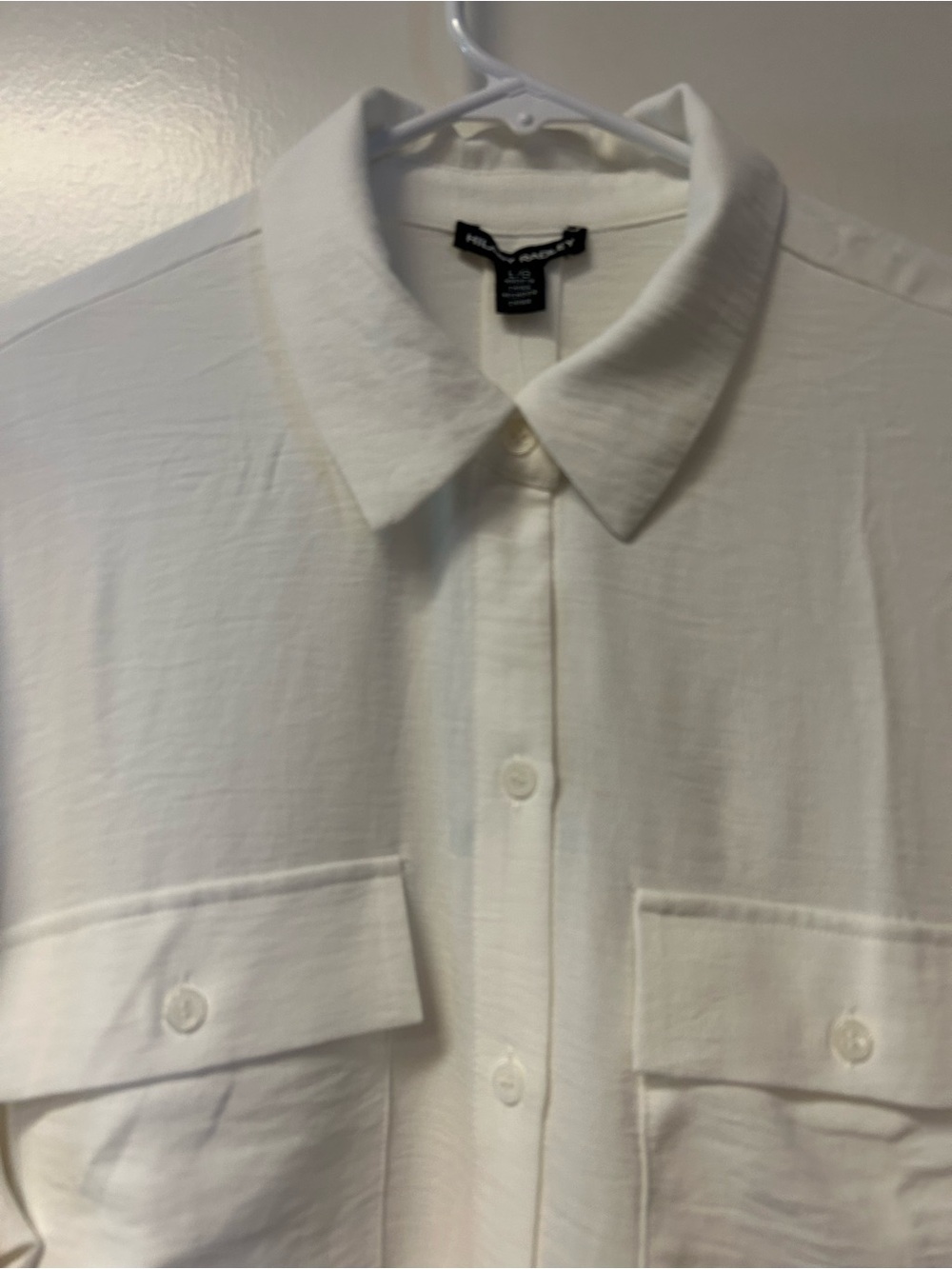 Hilary Radley Women’s White Casual Button-Down Blouse